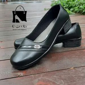 Sepatu Pantofel Wanita "SK F.1" Kerja Guru Hak Setengah (3 cm) Hitam Heels Shoes