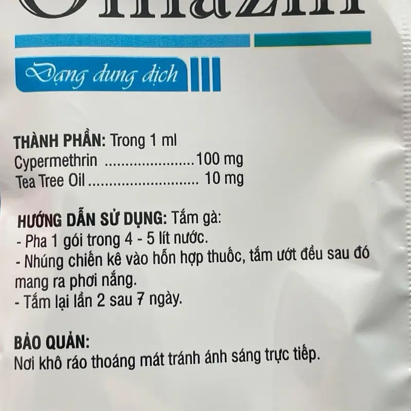 1 Gói Omazin tắm diệt mạt gà 7 trong 1, mượt lông, ngừa nấm da, ngừa sâu lông trên gà đá, gà chọi 3