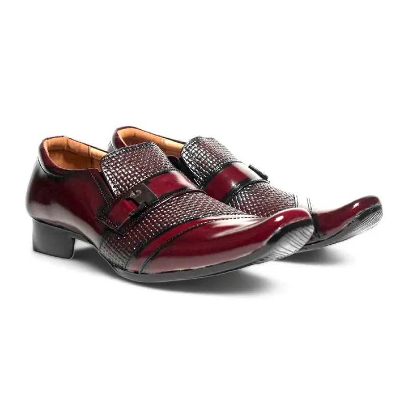 Pantopel Pria Hak 1-3 cm Oxford Kilap Kasual Pesta Maroon Asli Kulit Sapi MRP - 06 TIGER Shoes Pantofel Hitam Kerja 1