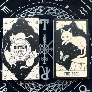 Baraja de Tarot para Gatitos, 78 cartas/set con temática de gatos, Baraja de adivinación, Juego de cartas para fiestas, Regalo perfecto para amantes de los gatos y de las barajas de Tarot
