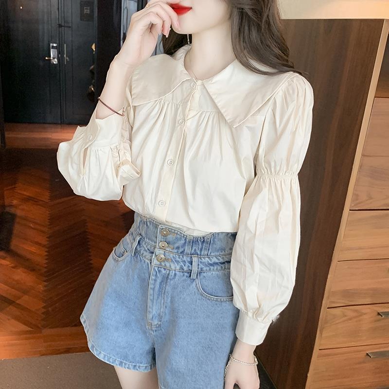 Áo Sơ Mi Cổ Búp Bê, Quần Áo Nữ, Bộ Sưu Tập Đầu Thu, Áo Dài Tay, Thiết Kế Đẹp, Tay Phồng, Chống Lão Hóa, Thanh Lịch, Quần Áo Mùa Thu, Hàng Mới Về, Năm 2024 3