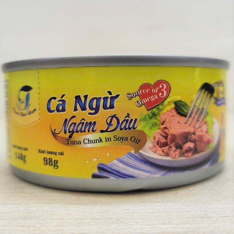 (Hộp (NGUYÊN MIẾNG) 140g) CÁ NGỪ NGÂM DẦU TUNA VIET NAM Tuna Chunks in Soya Oil
