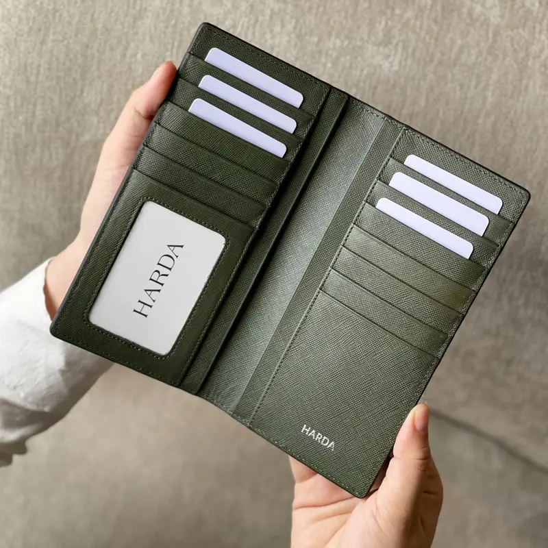 Ví Dài Bóp Dài Cầm Tay Harda - Chất Da Saffiano Wallet Nam 6
