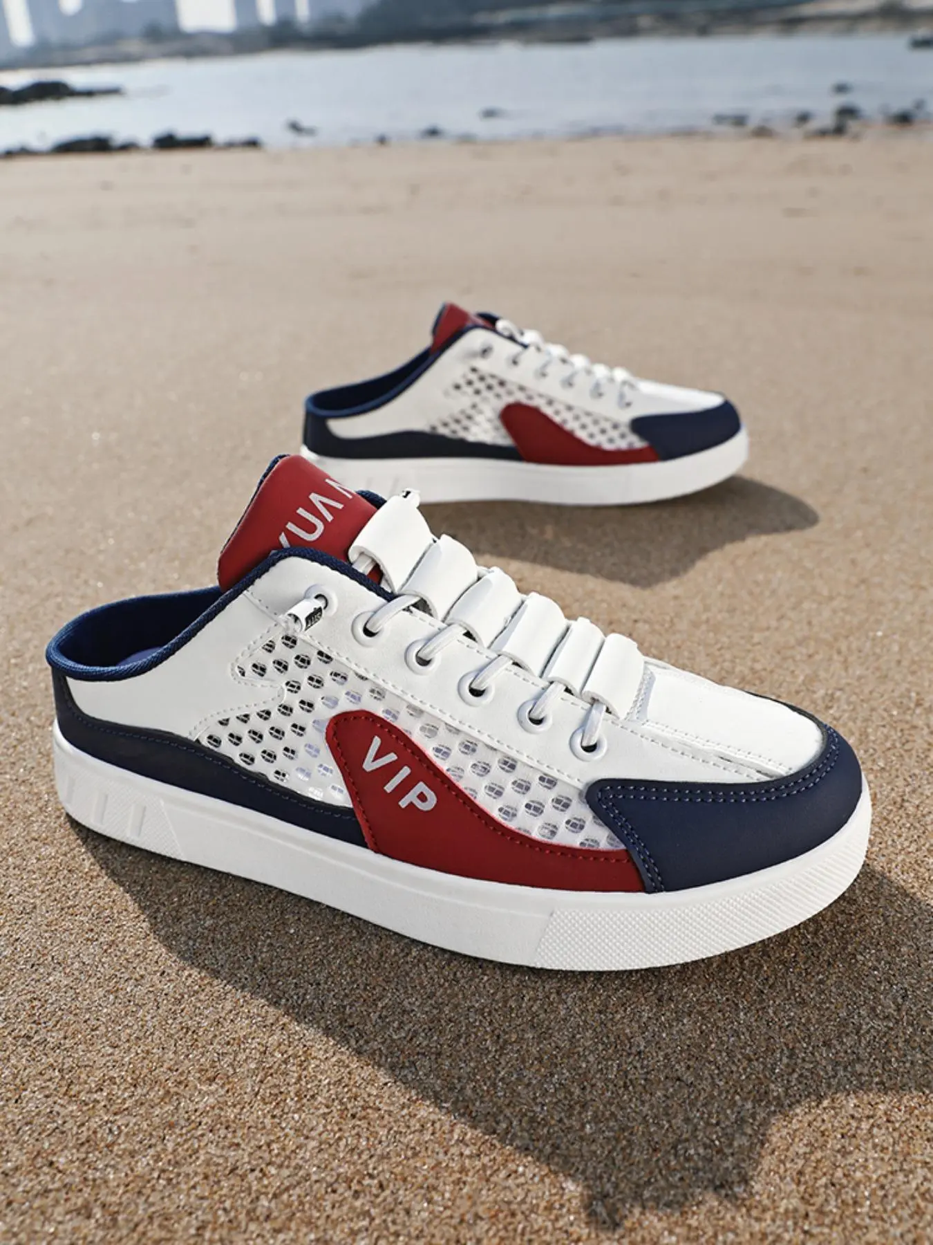 Men's Fashionable Breathable Lightweight Slides, Casual Comfortable Sports Running Shoes, Trendy All-match Sneaker for Daily Wear