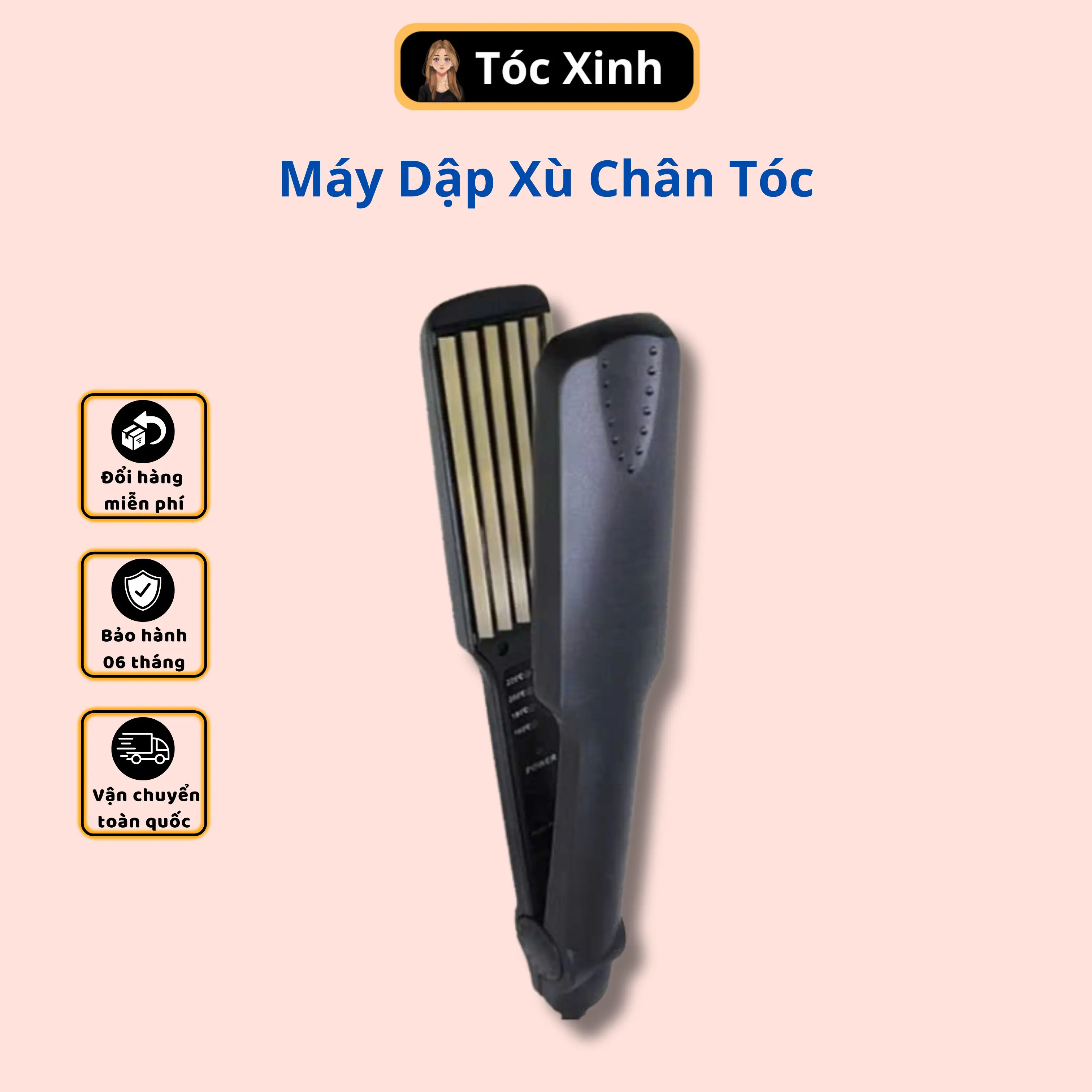 Máy dập xù chân tóc răng ngang 4 mức nhiệt DX05