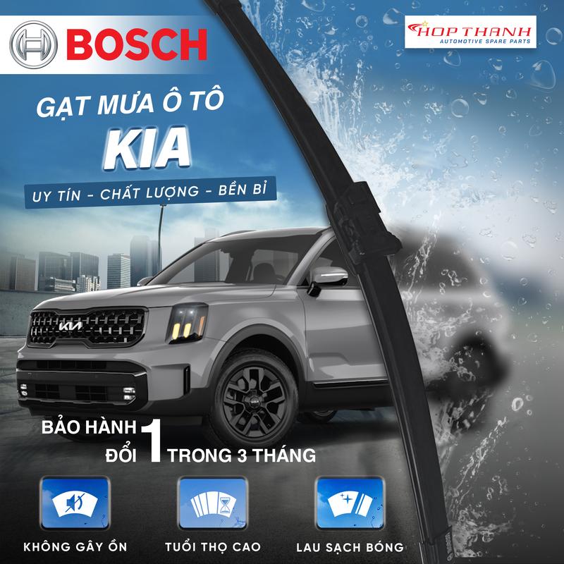 Gạt mưa cho xe KIA chính hãng BOSCH cao cấp đa dạng thiết kế Xương sắt Thân mềm Thân mềm cao cấp gạt sạch êm ái phù hợp cho đa số Model Carnival Morning Seltos Carens Soluto...