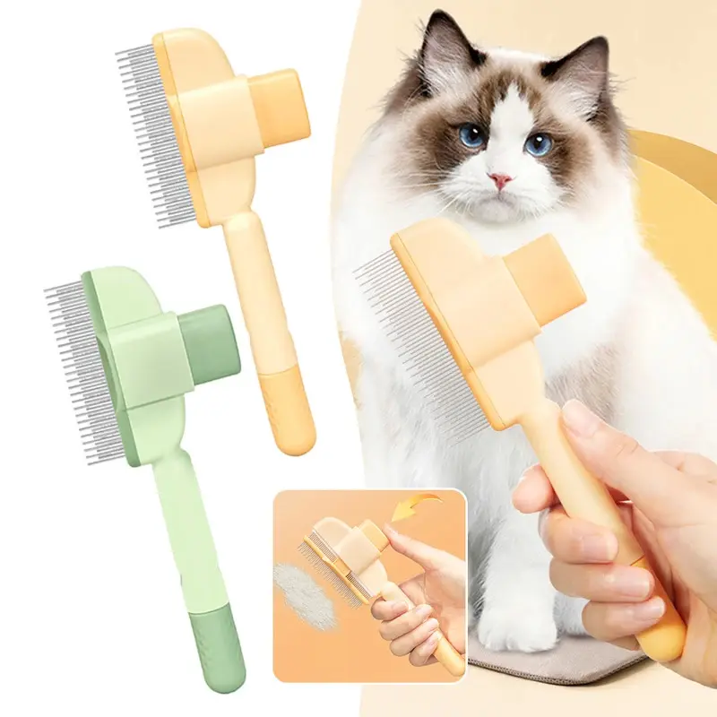Professional Stainless Steel Pet Deshedding Brush - Painless Cat & Dog Hair Remover, Anti-Tangle Grooming Comb for Shedding Control, Bath Brush with Ergonomic Handle