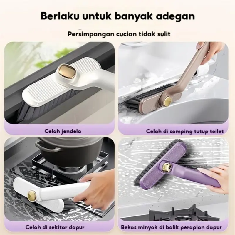 Rotary Slot Brush Multi-functional 2-in-1 Bathroom Brush Small Brush Household Kitchen Dead Corner Cleaning Brush 3