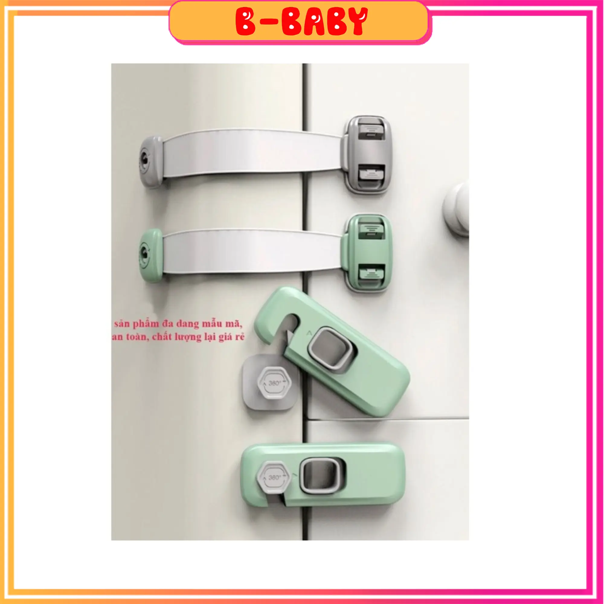 Khóa Tủ Lạnh, Khóa Tủ An Toàn Cho Bé Cao Cấp Looktosee Cao Su
