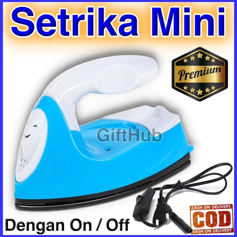 Setrika Mini Seterika Kering Baju Pakaian Celana Mini Dry Iron Quick Heat Listrik Ukuran Kecil Micro Travel 300 Watt Colokan Indo High Quality Alat Elektronik Rumah Tangga Portable Merapikan Pakaian Multifungsi Kabel 0