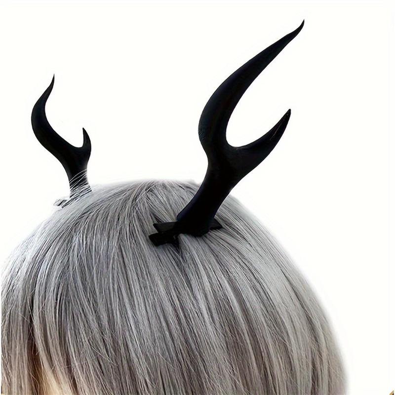 Product Introduction of 3D Printed Devil Horns Headwear, 2 Counts Creative Horns Hair Clip, Cosplay Costume Party Accessories for Women & Girls 7