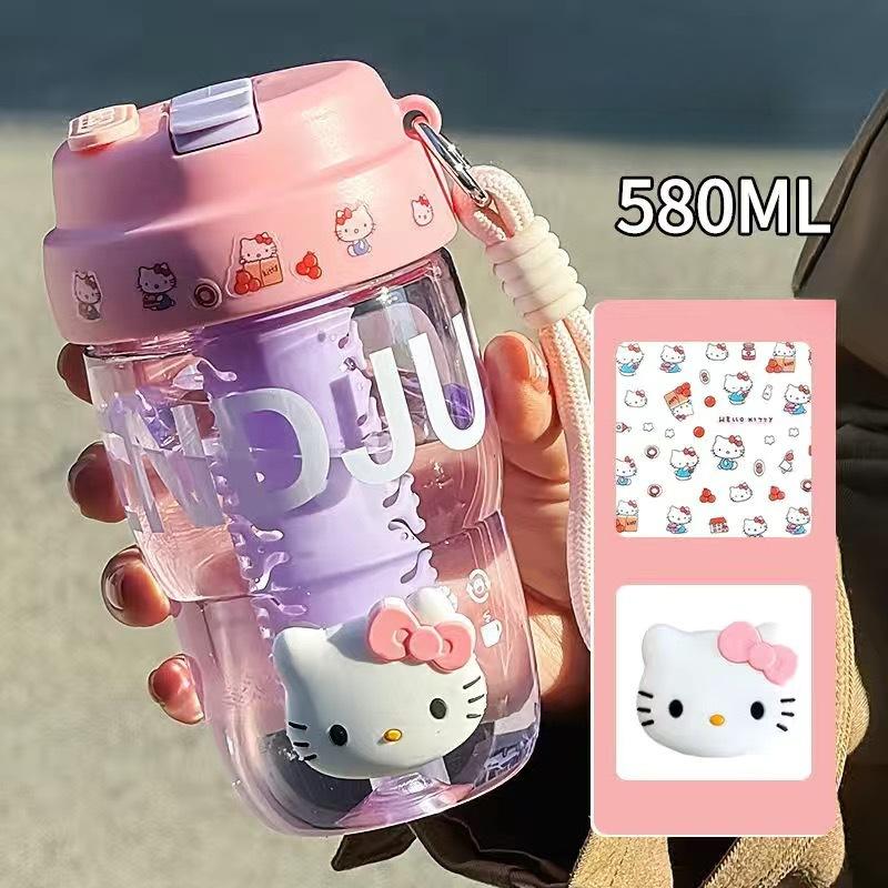 Product Introduction of Straw Cup, Portable Rope Tea Cup, Household Food Grade Material, Double Drinking Plastic Cup, Double Drinking Cup with Straw, Student Cute Handle, Accompanying Cup 6