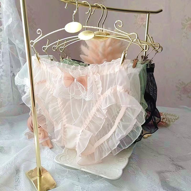 Product Introduction of Đồ Lót Nữ, Phong Cách Nhật Bản Dài Hạn, Lưới Tươi Mát Falbala, Thiết Kế Công Chúa Tam Giác, Có Nơ Dễ Thương 1