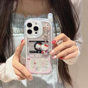 เคสโทรศัพท์สไตล์เรโทร ดีไซน์แมวคิตตี้น่ารัก เข้ากันได้กับ iPhone 16 Pro Max, Apple 15 ใหม่, 14, Girly, หวานและเท่ สไตล์เกาหลี, ฝาครอบป้องกันกันกระแทก