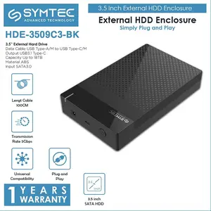SYMTEC 3.5 USB 3.1 Type C HDD SSD Enclosure Casing Adaptor- HDE-3509C3