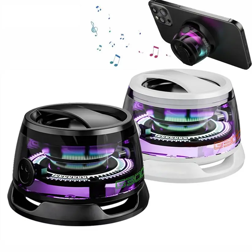 Magnetic Bluetooth-compatible Speaker, Portable Cell Phone Holder with RGB Light, Mini Speaker for Shower, Outdoor Riding and Gaming, Traveling, Camping, Picnicking, Audio