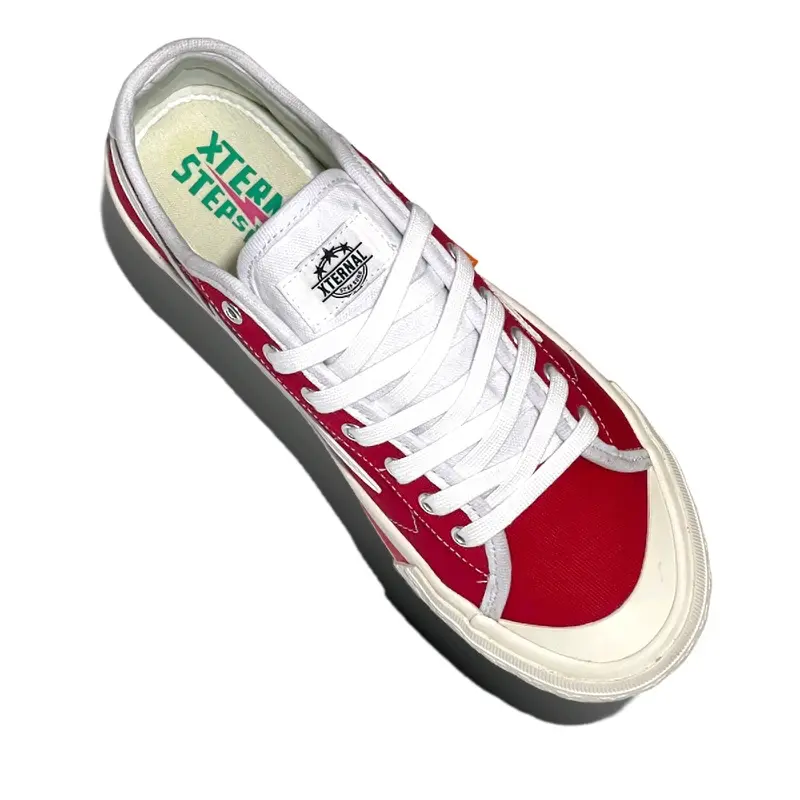 (Spesial Kemerdekaan) Sepatu Pria Wanita028 XternalStepSure Mitterns Storm Merah Putih Low Canvas Kasual Casual Shoes Sneakers 1