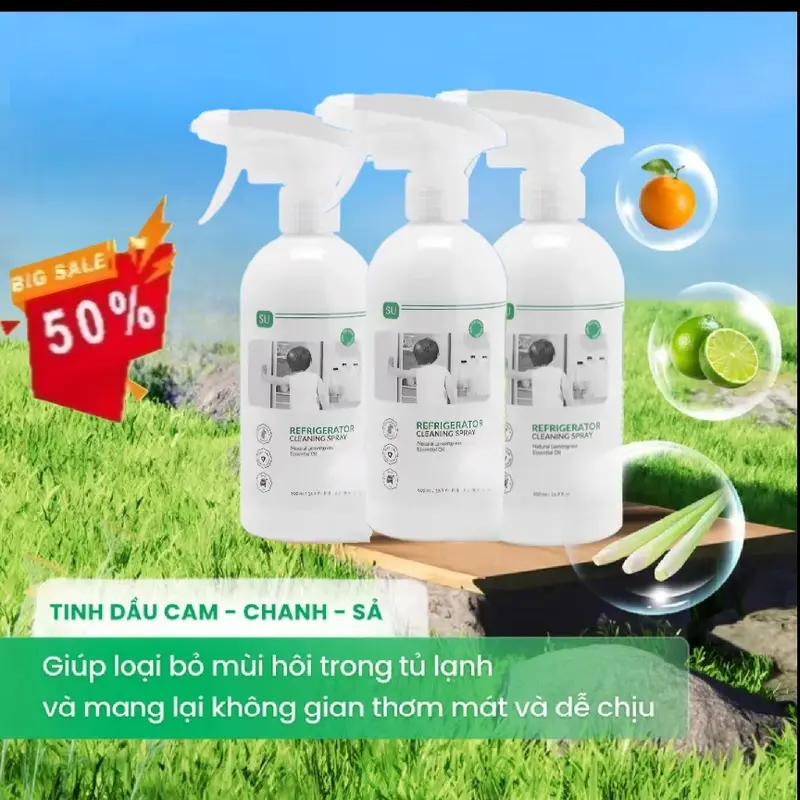 Chai Xịt Vệ Sinh Tủ Lạnh, Lò Vi Sóng SU X5 Cleaner 500ml Vệ Sinh Khử Mùi Khử Khuẩn Hiệu Quả - Công Nghệ Nano Bạc Châu Âu Xịt Vệ Sinh 6