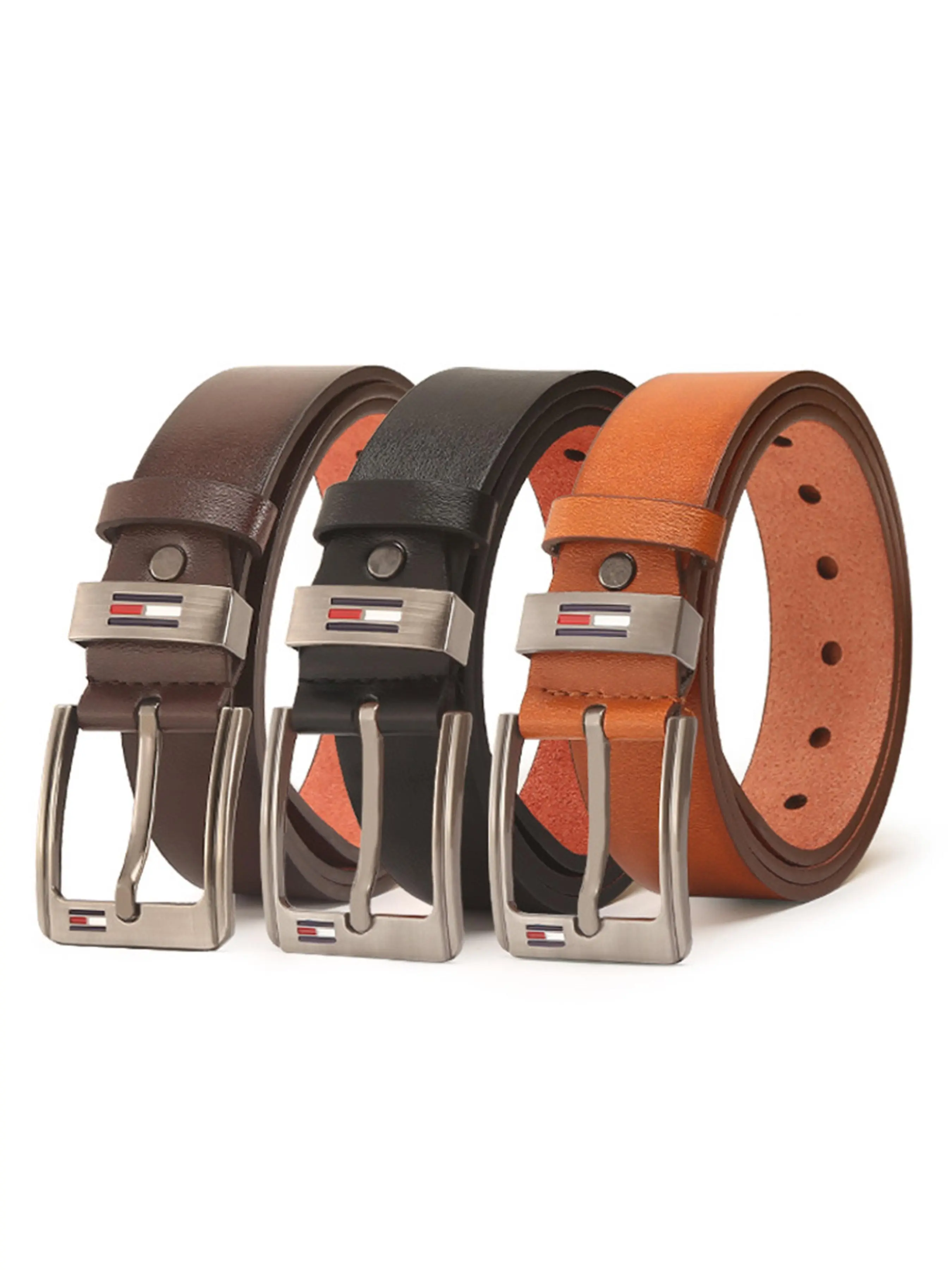 Men's Fashionable Plain Color PU Leather Belt, Casual Alloy Pin Buckle Belt for Daily Clothing Decor, Trendy All-match & Exquisite Belt As Gift