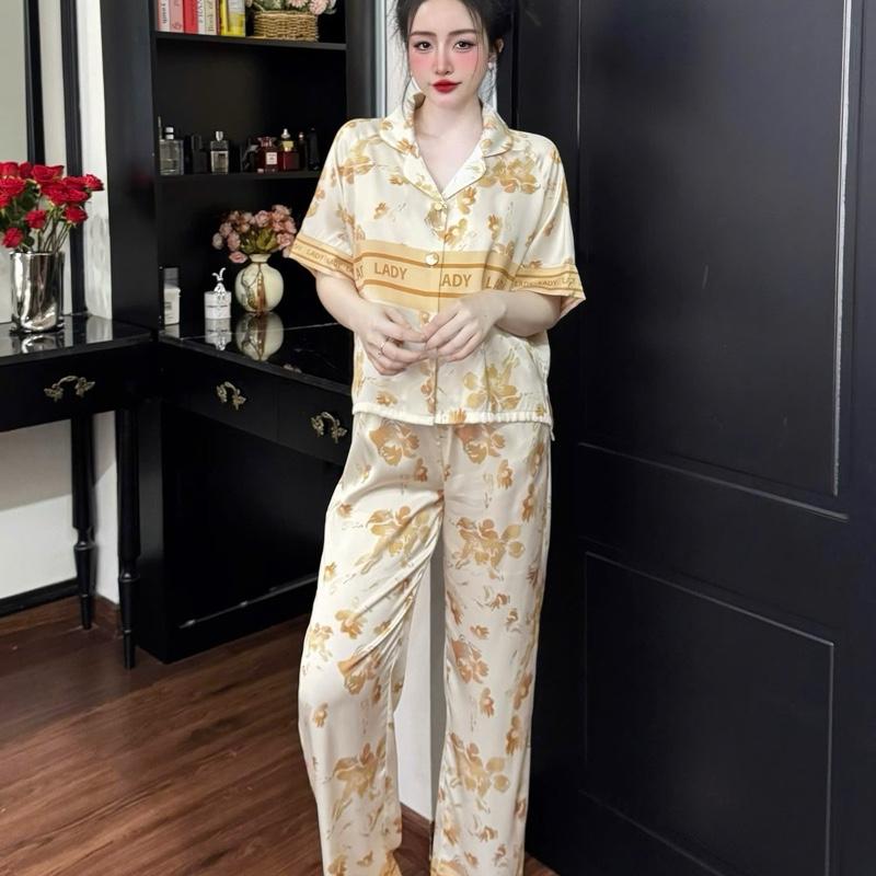 Pyjama - set TNQD form áo croptop - chất liệu lụa latin - size <60kg Nữ 7