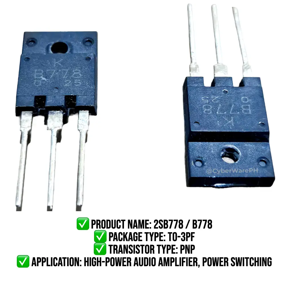 2SB778 B778 Transistor TO-3PF High Power Audio PNP Transistor | On Hand ...