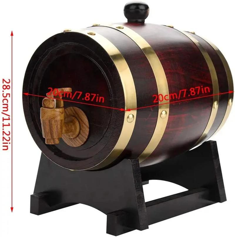 Product Introduction of 1L/1.5L/3L Wood Wine Barrel Vintage Oak Beer Brewing Accessories Whiskey Storage Container Home Decoration Wine Bar Tools 2