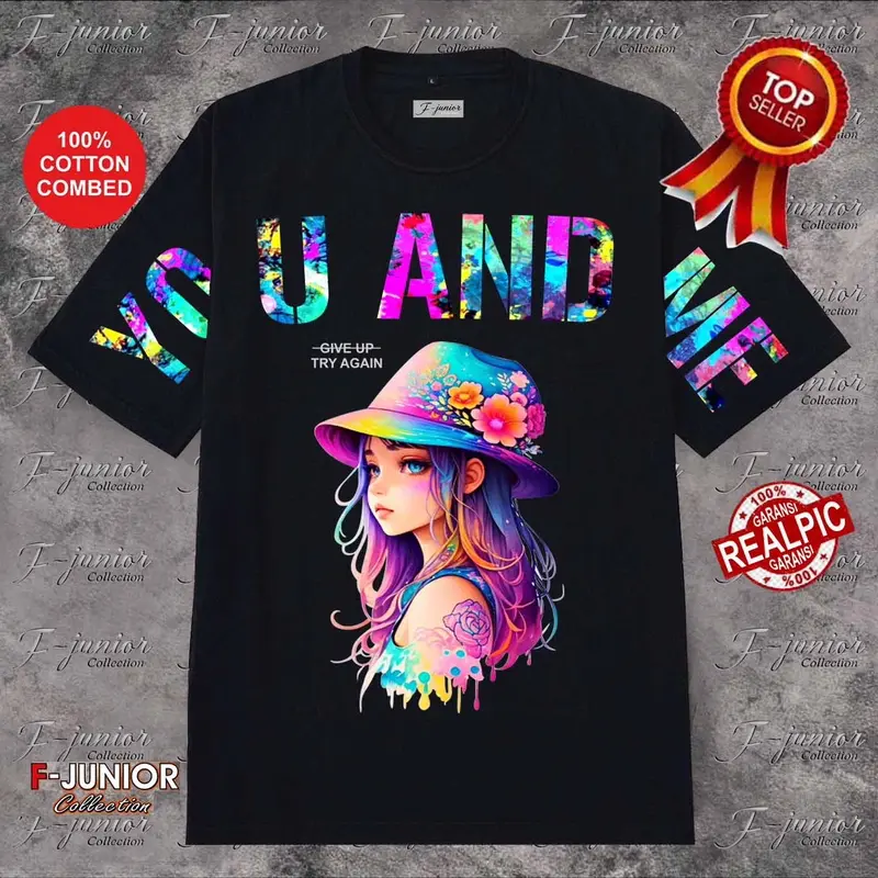 KAOS OVERSIZE. PELANGI.by F-JUNIOR Katun Unisex Combed Wanita Atasan Tshirt Baju Polos Tee Pendek Cewek Distro Dewasa Oblong kaos oversize 1