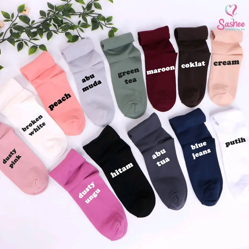 kaos kaki sashee tumit panjang Nyaman Wanita Stocking Hitam Spandex 3