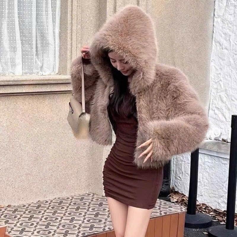  áo khoác lông chồn chất xin chuẩn luôn hàng cao cấp Nữ 