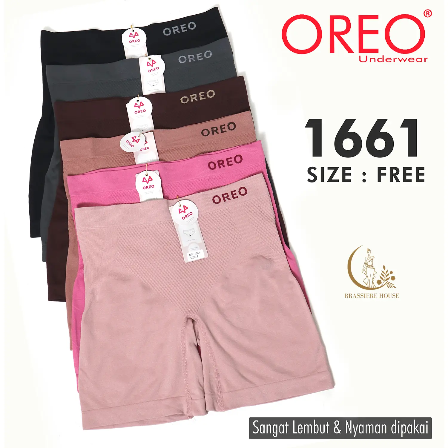 OREO Short pants// legging pendek import premium// cd wanita boxer rajut Art 1661 Karet Nyaman