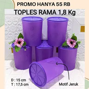 TOPLES SET RAMA ISI 6 PCS UKURAN 1.8 KG /Toples Kerupuk / Toples Murah