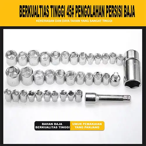 [cod] KUNCI SOCK SOKET SET 40 IN 1 KUNCI SOKET PAS - KUNCI PAS - JL-1040 4