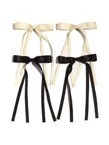 Clips para el cabello de cola larga con decoración de lazo y cinta para mujeres y niñas, 4 piezas de clips lindos y encantadores para fiestas, club, conjuntos de regalo para mujeres