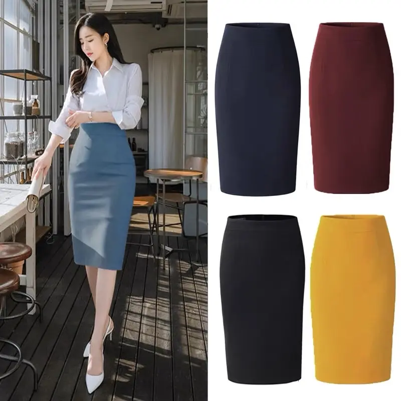 Guanfashion Chân váy bút chì công sở cạp cao dáng dài, Mã CV41 Chân váy Nữ Women Voan