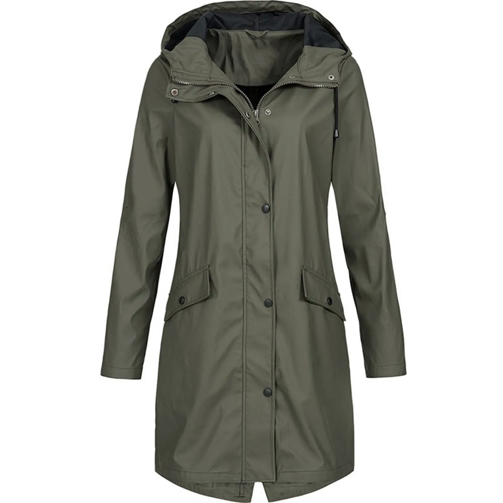 Jaket Pakaian Sukan Luaran Kalis Air dan Kalis Matahari, Untuk Wanita, Lengan Panjang, Bertudung, Kot / Jaket Kasual, Sweater Kapas Polos Fesyen Gadis Comel dan Kacak