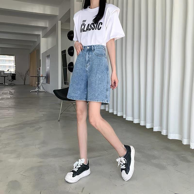  Quần short jean nữ  quần ngố chất bò trơn mềm xinh xắn Pants Women Đen 