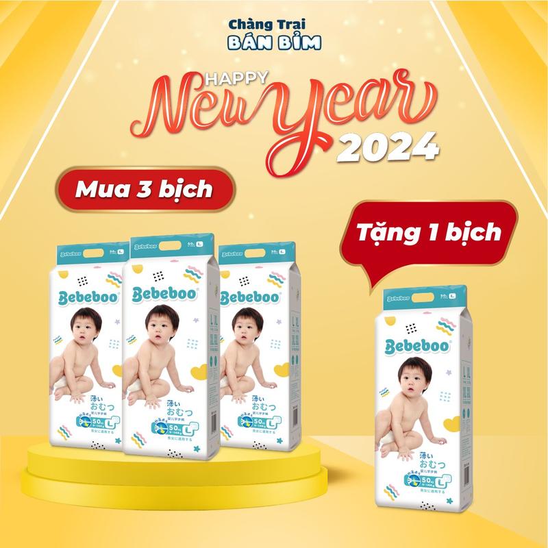 SIÊU HOT Combo 4 Bịch Tã Bỉm BEBEBOO Nhật Bản *BBB-4* Cho Bé