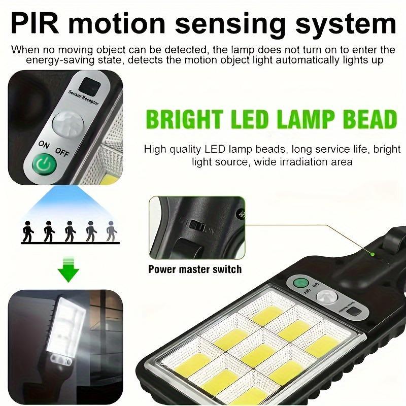 Product Introduction of Solar Powered Move Sensor Light, 4 Counts Solar Outdoor Light with Remote Control, Outdoor Lighting for Garden, Garage, Yard, Backyard 6