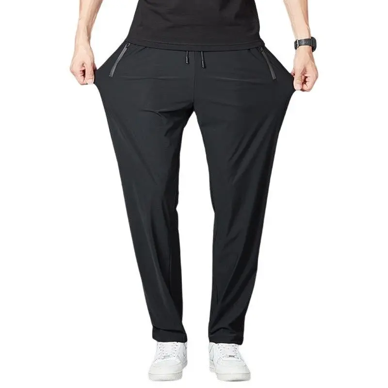( Ống suông KHÓA ) Quần dài nam ống suông thun Poly phong cácH thể thao trơn có khóa túi form rộng có big size 3