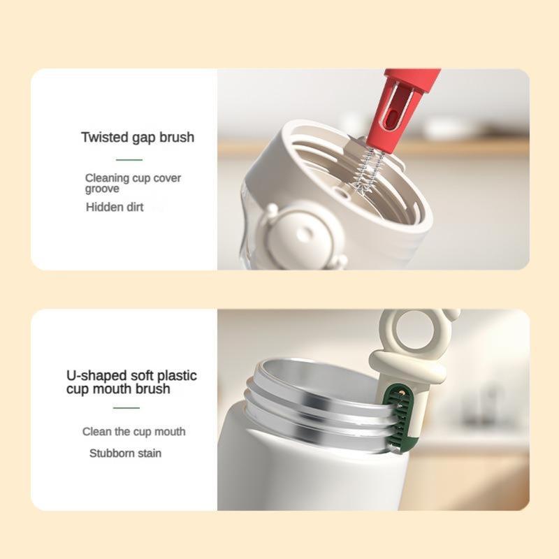 Portable 4 In 1 Baby Bottle Brushes Soft Head Long Handle Bottle Cleaner Kit Multifunctional Water Bottle Cleaner Brush 4