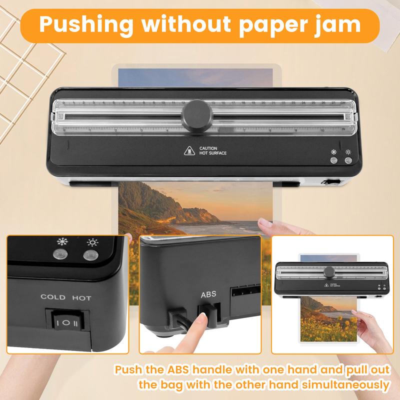 Product Introduction of Laminator Machine Kit 13 Inch Multifunctional Thermal Lamination Machine Safe A4 Office Laminator Household Laminator Machine with 50 Laminating Sheet for Home Office 4u162 32