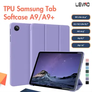 LEVINO  Compatible for Samsung Tab A9 A9+ Plus 11"/A8/S9/S9Plus/A7/A7Lite 8.7" Silicone Smart  with Auto Sleep   Casing