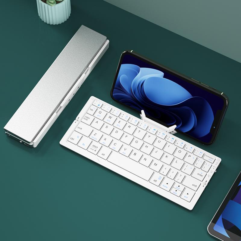 Charging Wireless Bluetooth-compatible Keyboard, Foldable Keyboard with Hidden Stand & Bag, Portable Keyboard for Phone & Tablet, Gift Ideas, Computer Accessories 7