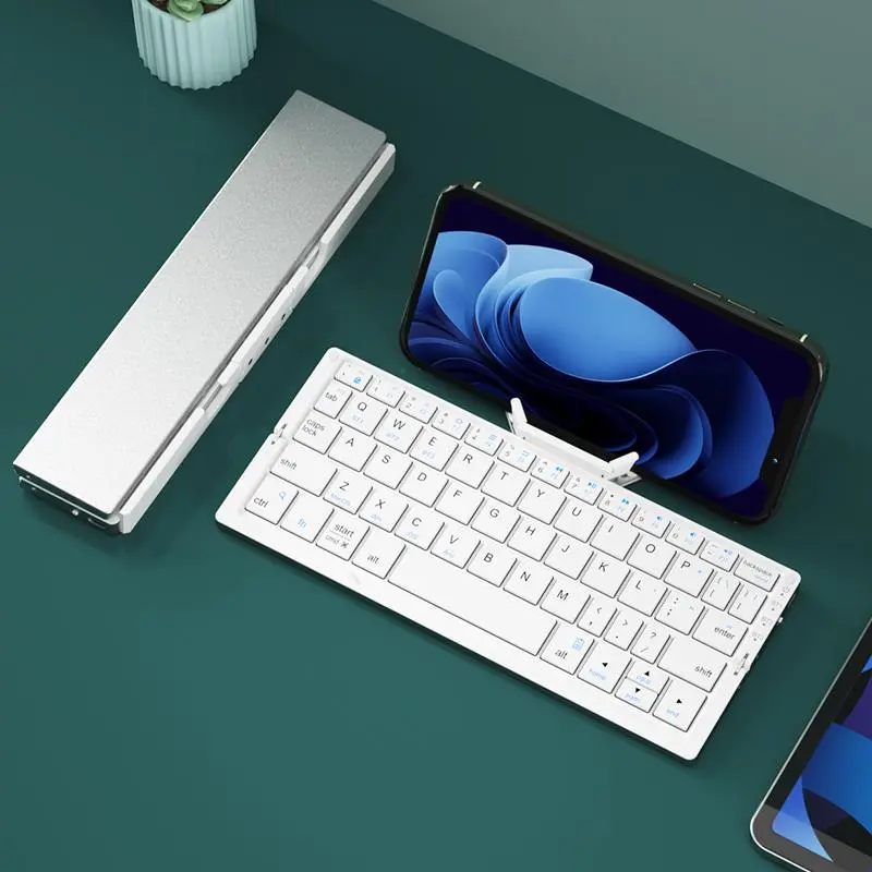 Charging Wireless Bluetooth-compatible Keyboard, Foldable Keyboard with Hidden Stand & Bag, Portable Keyboard for Phone & Tablet, Gift Ideas, Computer Accessories 7