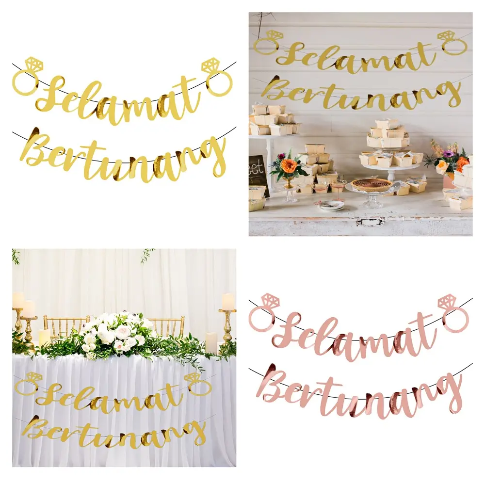 Engagement Banner Selamat Bertunang Banner Pelamin Tunang DIY Majlis Pertunangan Backdrop Deco Hiasan Majlis Pertunangan