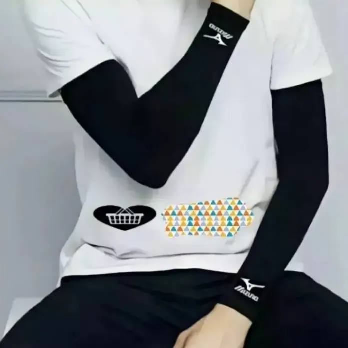 ARM SLEEVE MIZUNO MANSET TANGAN SEPEDA SARUNG LENGAN VOLLY,BERSEPEDA MANSET SPORTY SARUNG LENGAN HITAM POLOS Pakaian 2