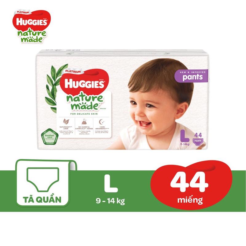 [COMBO 2 BỊCH 21/8] Bỉm/tả HUGGIES PLATINUM NATURE MADE bông hữu cơ,đủ size dán/quần
