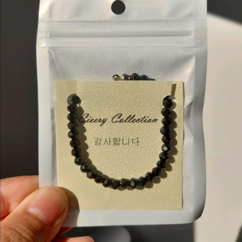 gelang manik kristal hitam cewek cowok bisa pakai 2