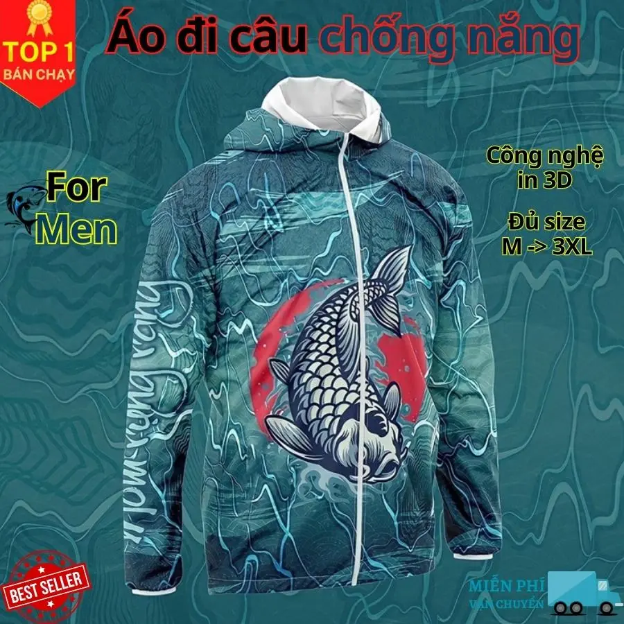 Áo câu cá thời trang chống nắng F01 Móm thủ đủ size từ 50-85kg - Áo đi câu chất liệu chống tia UV cao cấp D Danido Sport