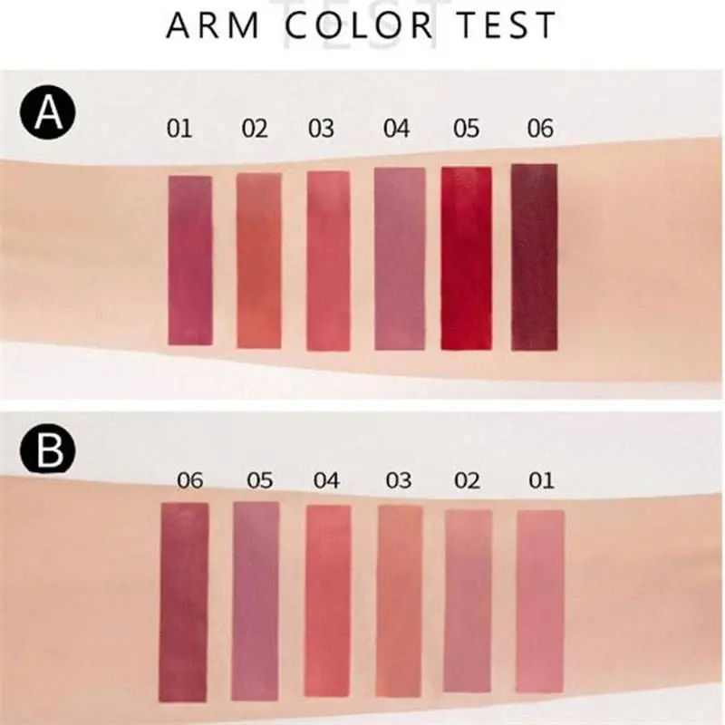 Long Lasting Matte Liquid Makeup Lipstick Set, 6 Counts/set Smudge Proof Non Sticky Lip Care Lip Gloss Set, Satin Texture Plumping Glossy Lip Glaze, Christmas, Christmas Gift 8